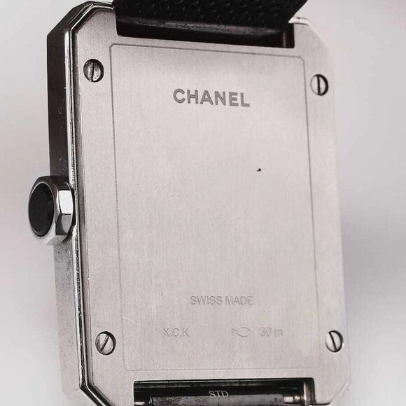 Chanel Black Tweed Metal and Diamonds Quartz Watch - Picture 3 of 8